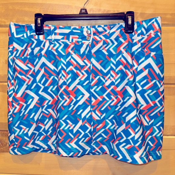 SLAZENGER Multicolor Luminescent Fractured Print Ladies Golf Skort Skirt , 12 - Picture 1 of 7